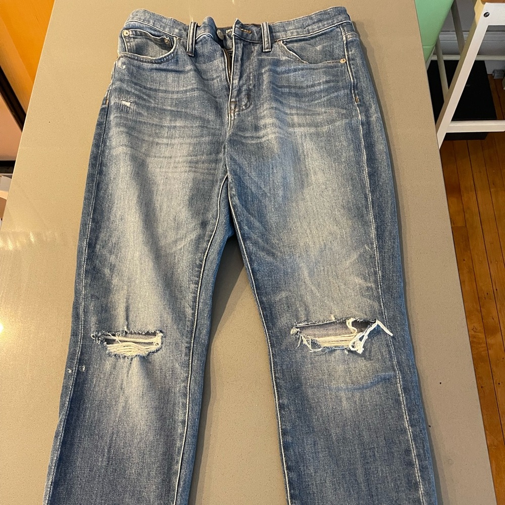 Madewell Light Wash Highrise Boyfriend Skinny Jean